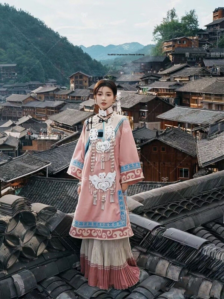 Ethnic Fashion Studio - Kız Çocukları İçin Pembe Etnik Tarz