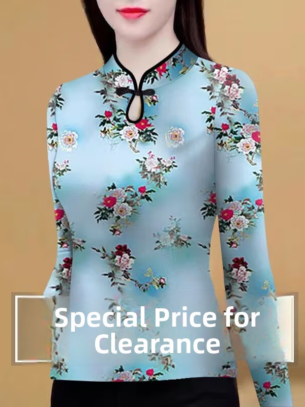 Ethnic Wear Fashion Designer - Modaya Uygun Baskılı Baz Gömlek Kadın