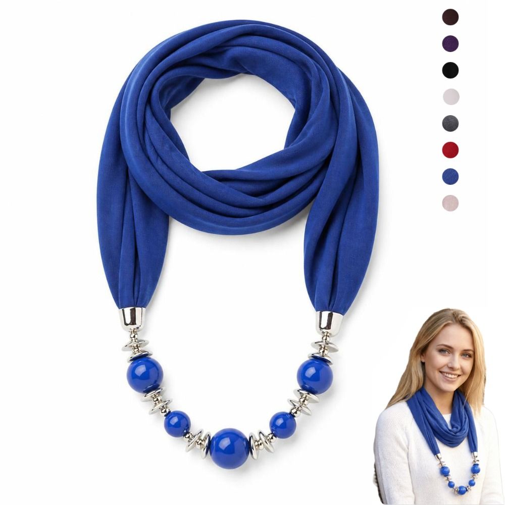 Ethnic Fashion Accessories - Şifon Eşarp Kolye Boncuklu Etnik Stil