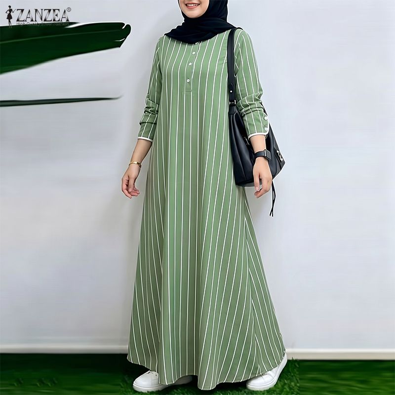 Müslüman Mütevazı Çizgili Maxi - Abaya Modest Wear incelemesi ve fiyatı