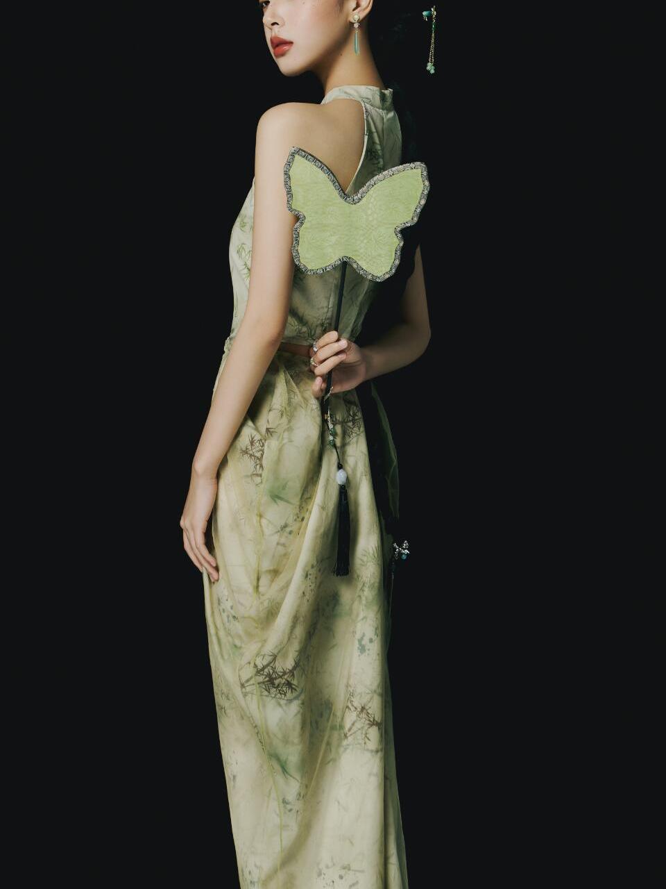 Yeni Yeşil Çin Tarzı Sırtı Açı - Ethnic Fashion Studio incelemesi ve fiyatı