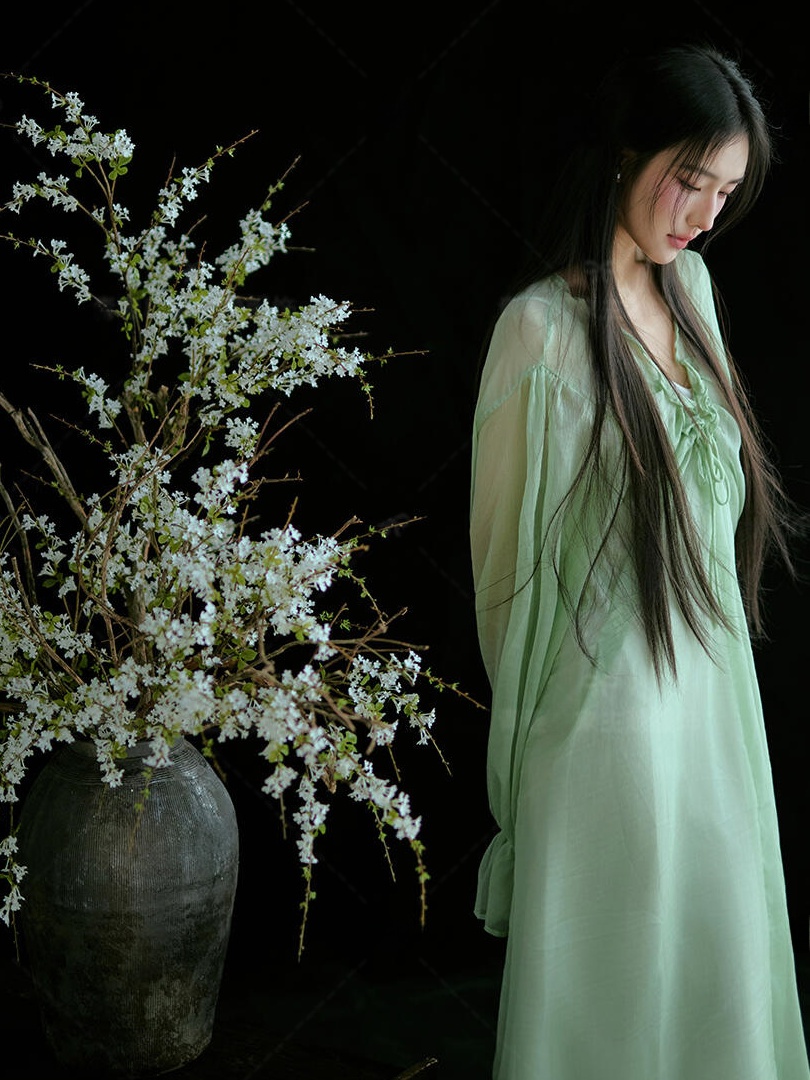 Çin Tarzı Yeşil Elbise Gelenek - Ethnic Fashion Studio incelemesi ve fiyatı