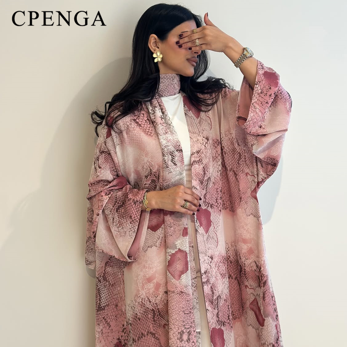 2026 Lüks Dubai Pembe Baskılı  - Abaya Modest Wear incelemesi ve fiyatı