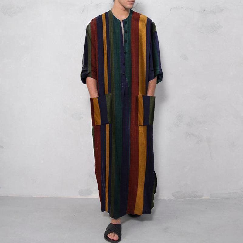 Erkek Uzun Çizgili Baskılı Göm - Ethnic Wear Fashion Designer incelemesi ve fiyatı