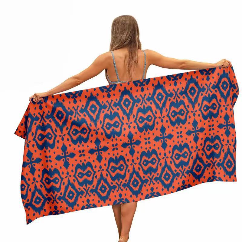 Turuncu Mavi İkat Baskılı Plaj - Ikat Woven Fabric incelemesi ve fiyatı